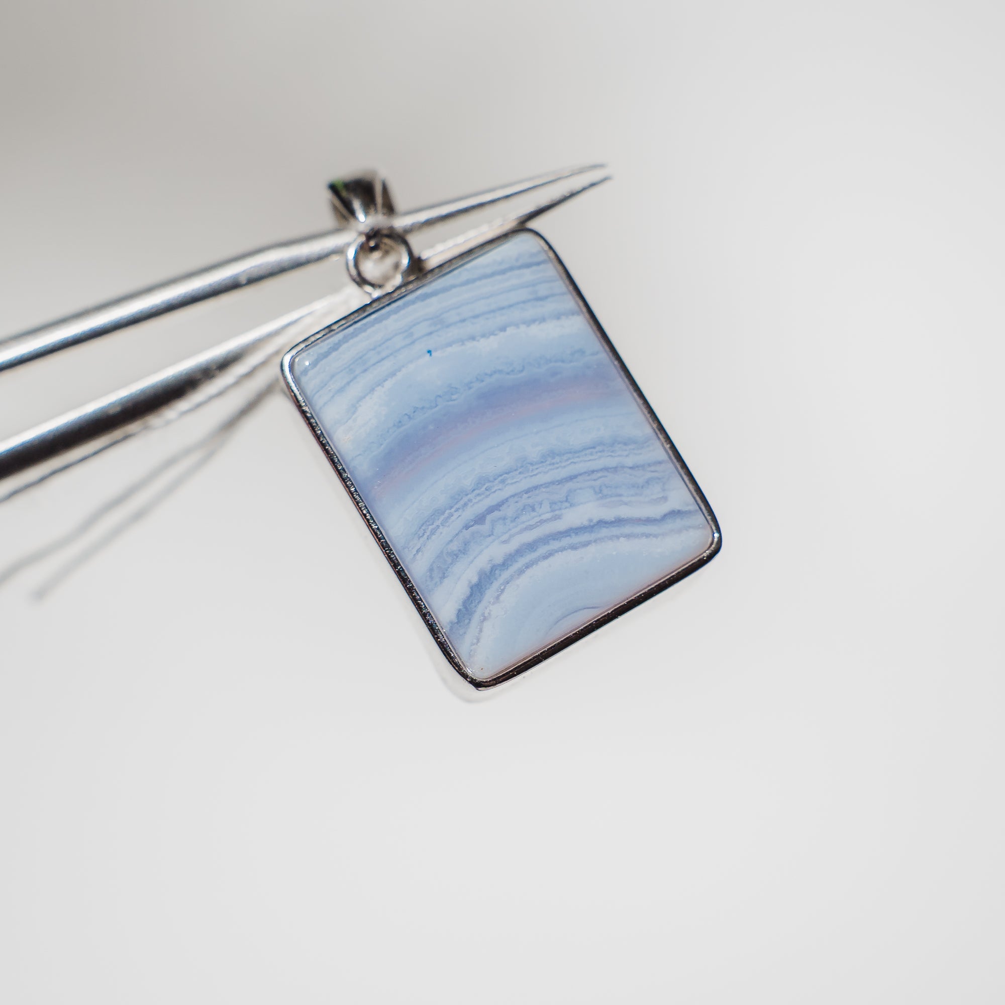 Blaustreifen Achat (Chalcedon) Anhänger 45BA