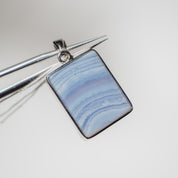 Blaustreifen Achat (Chalcedon) Anhänger 45BA
