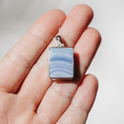 Blaustreifen Achat (Chalcedon) Anhänger 45BA