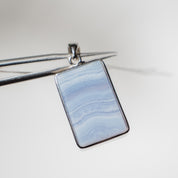 Blaustreifen Achat (Chalcedon) Anhänger 45BB