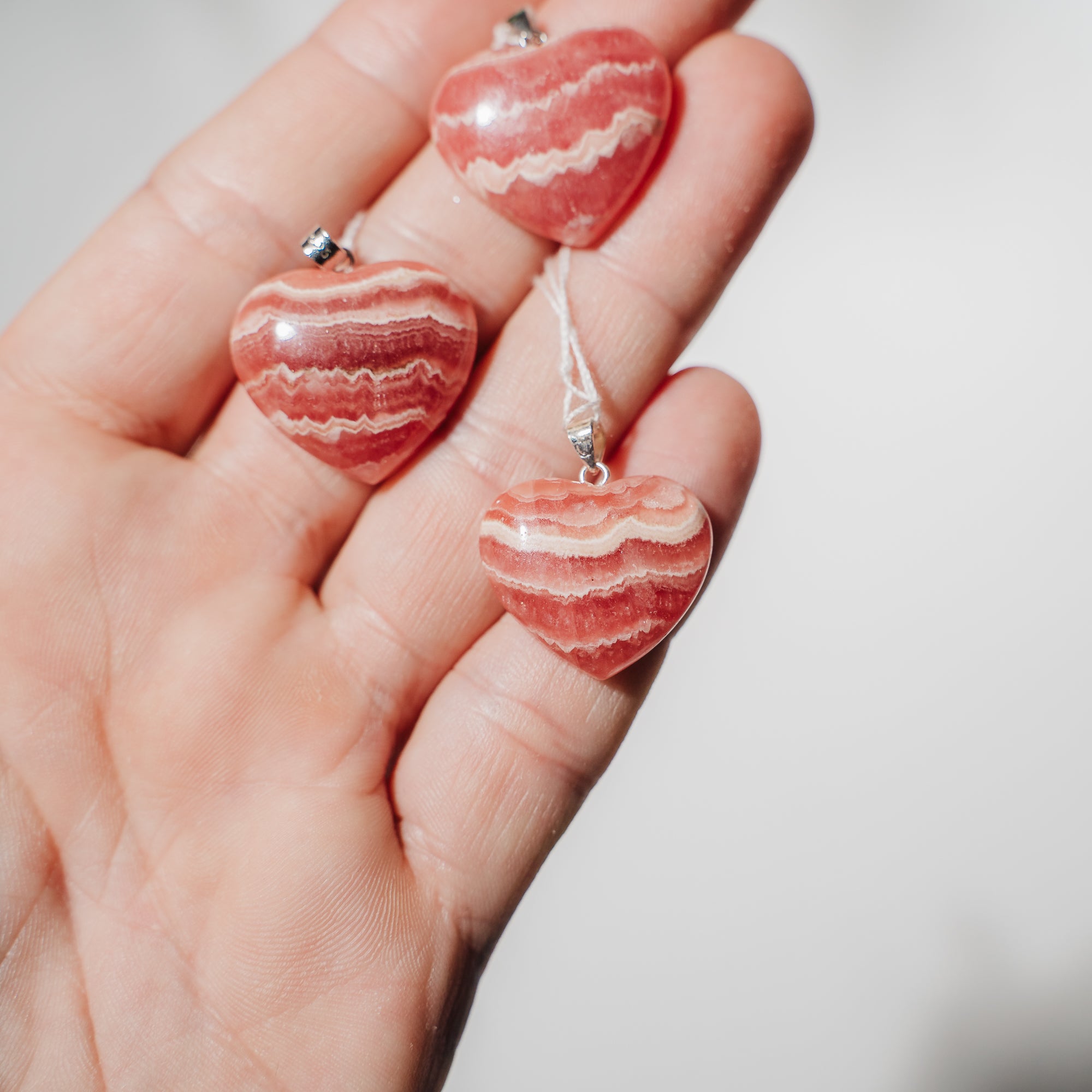 Rhodochrosit Herz Anhänger