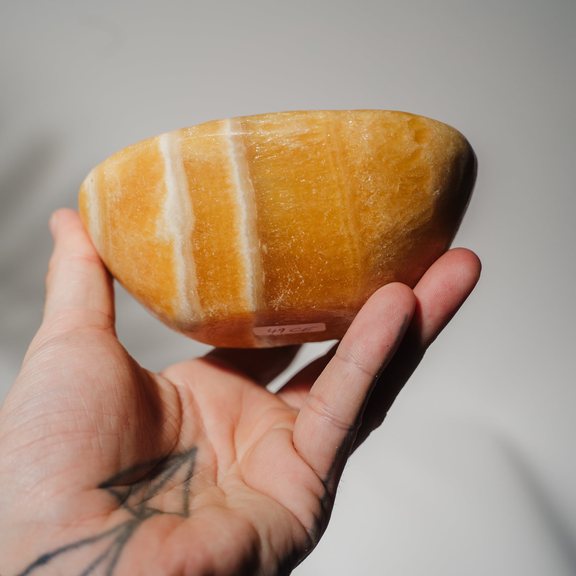 Orangen Calcit Schale 49CE