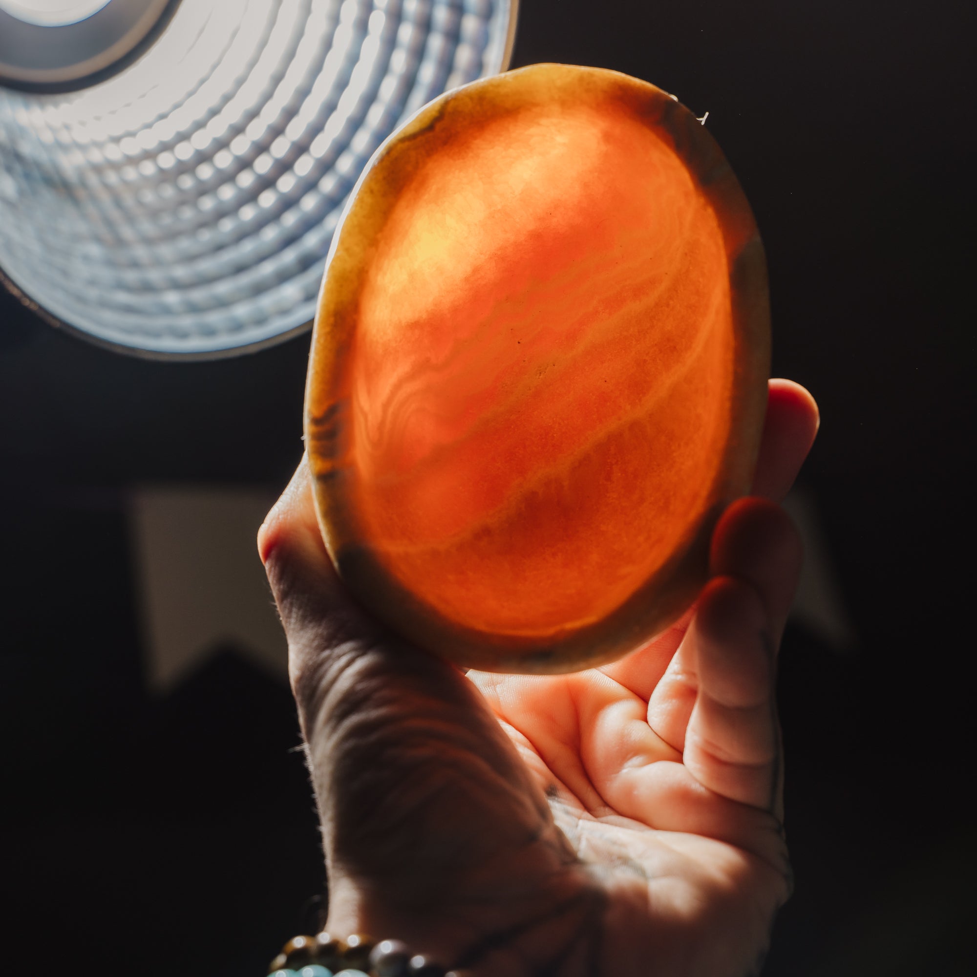 Orangen Calcit Schale 49CI