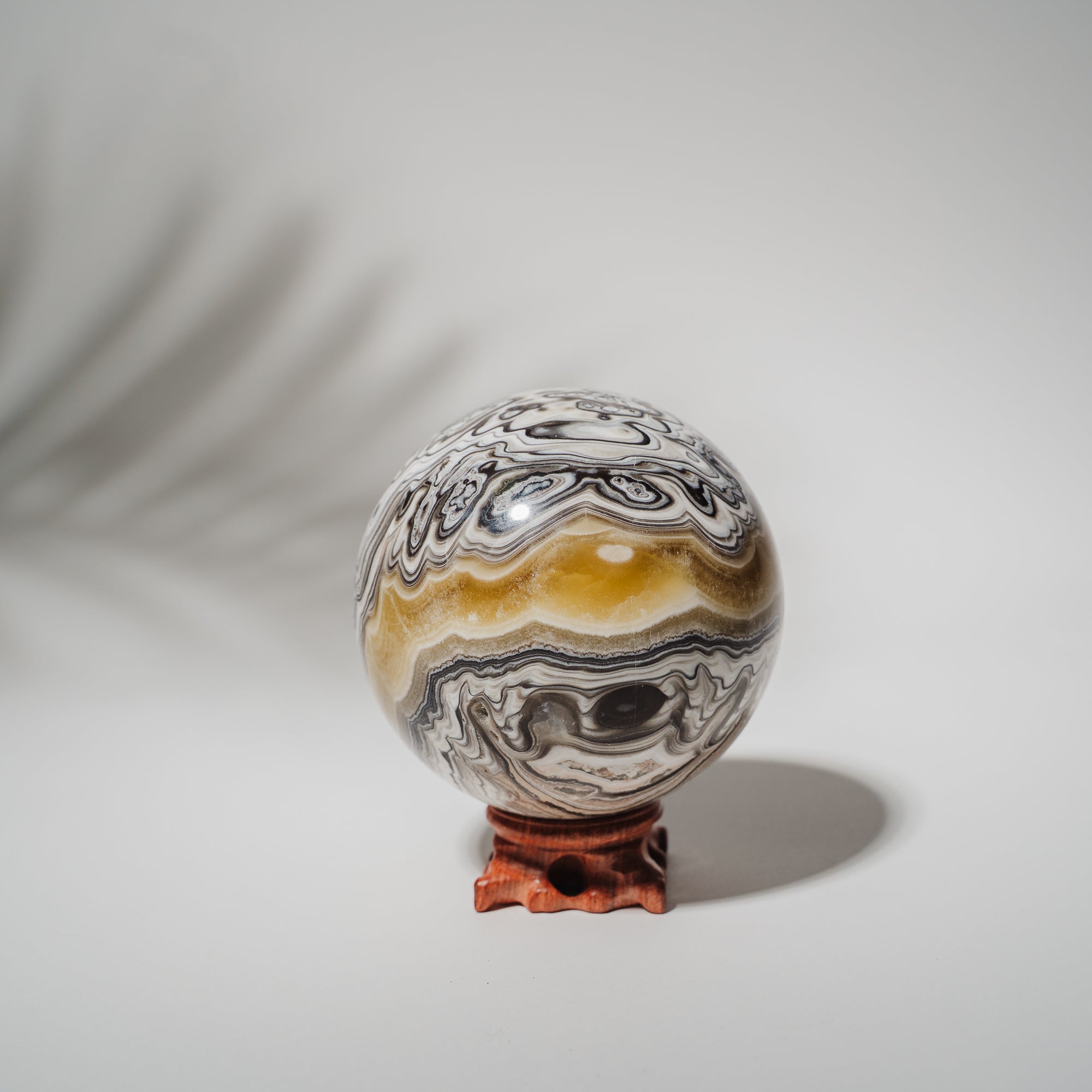 Zebra Calcit x Orangen Calcit Kugel 188C