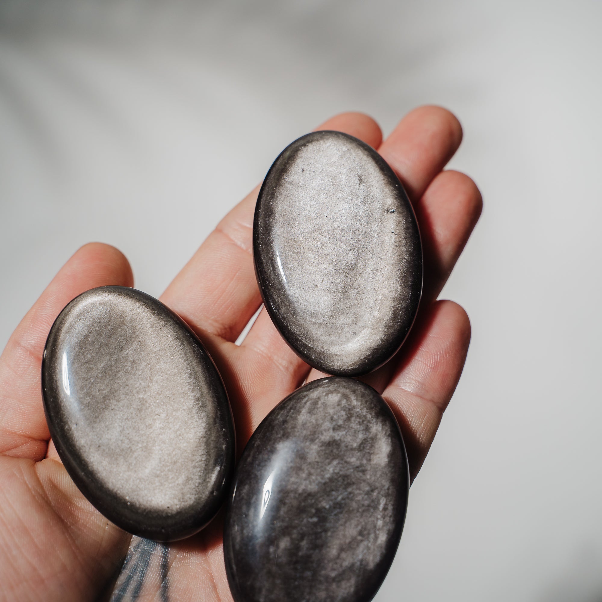 Silberobsidian Handschmeichler