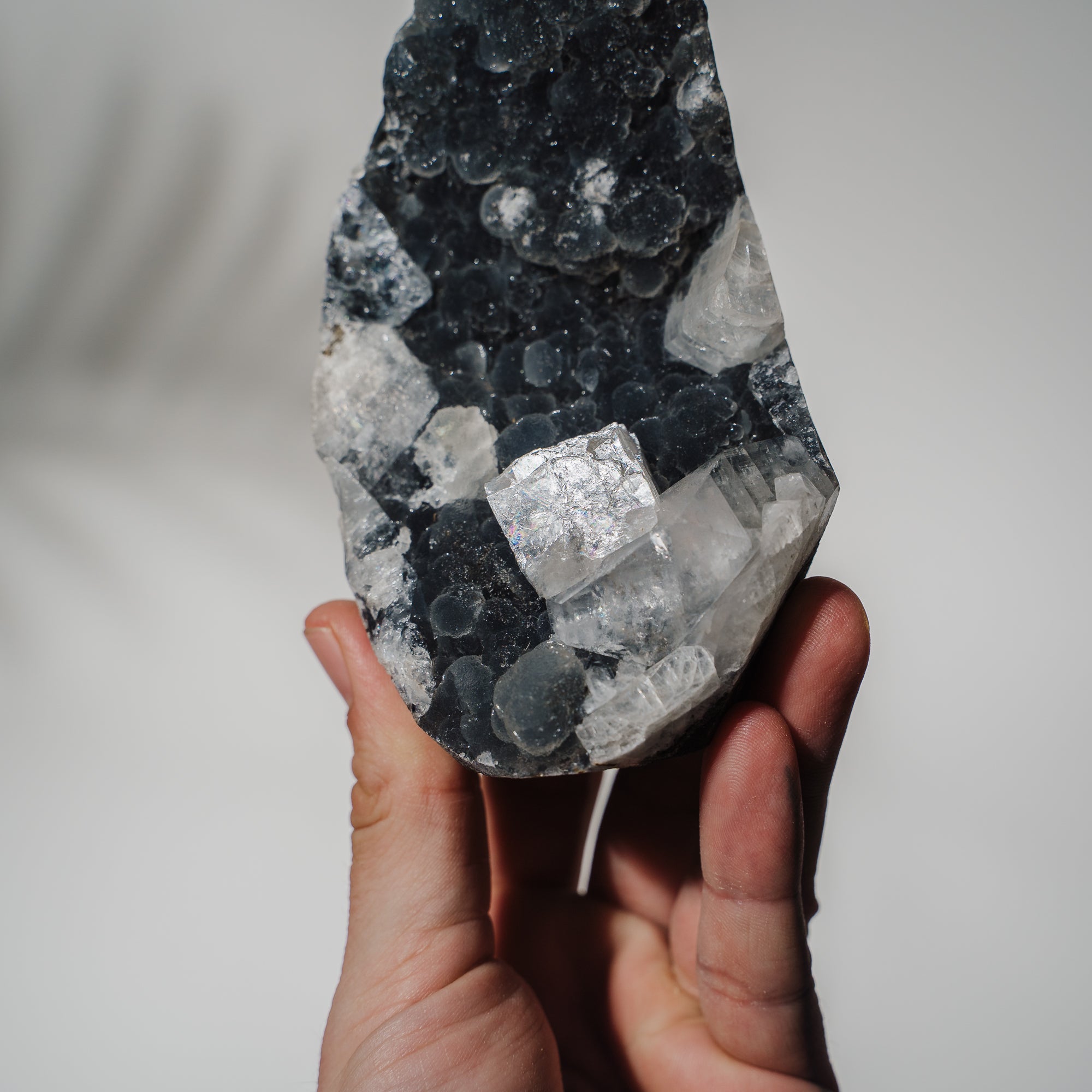 Schwarzes Chalcedon x Apophyllit 137C