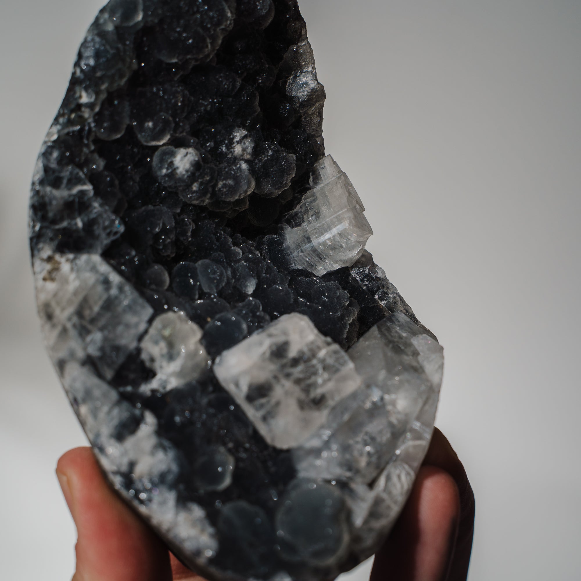 Schwarzes Chalcedon x Apophyllit 137C