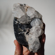 Schwarzes Chalcedon x Apophyllit 139C