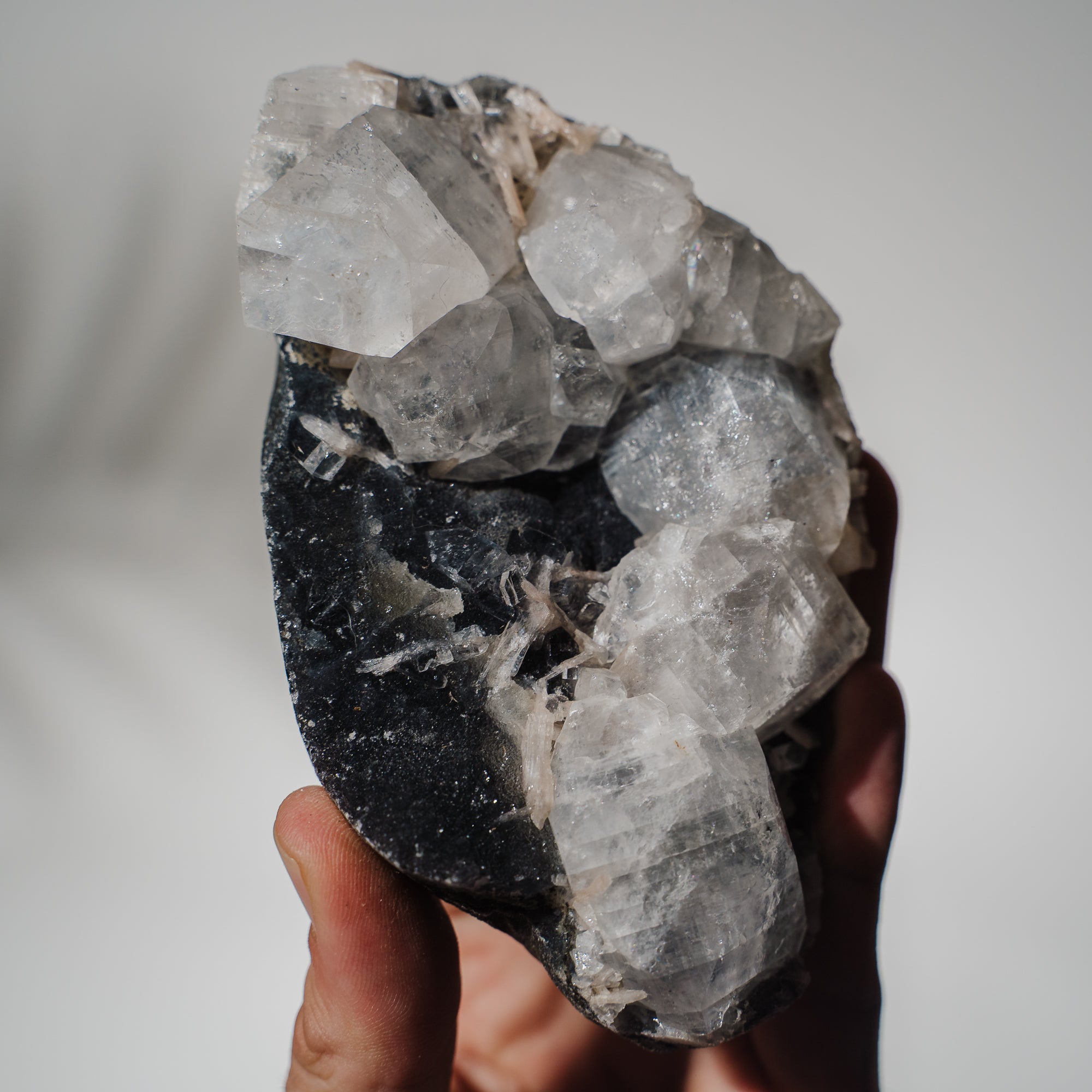 Schwarzes Chalcedon x Apophyllit 139C