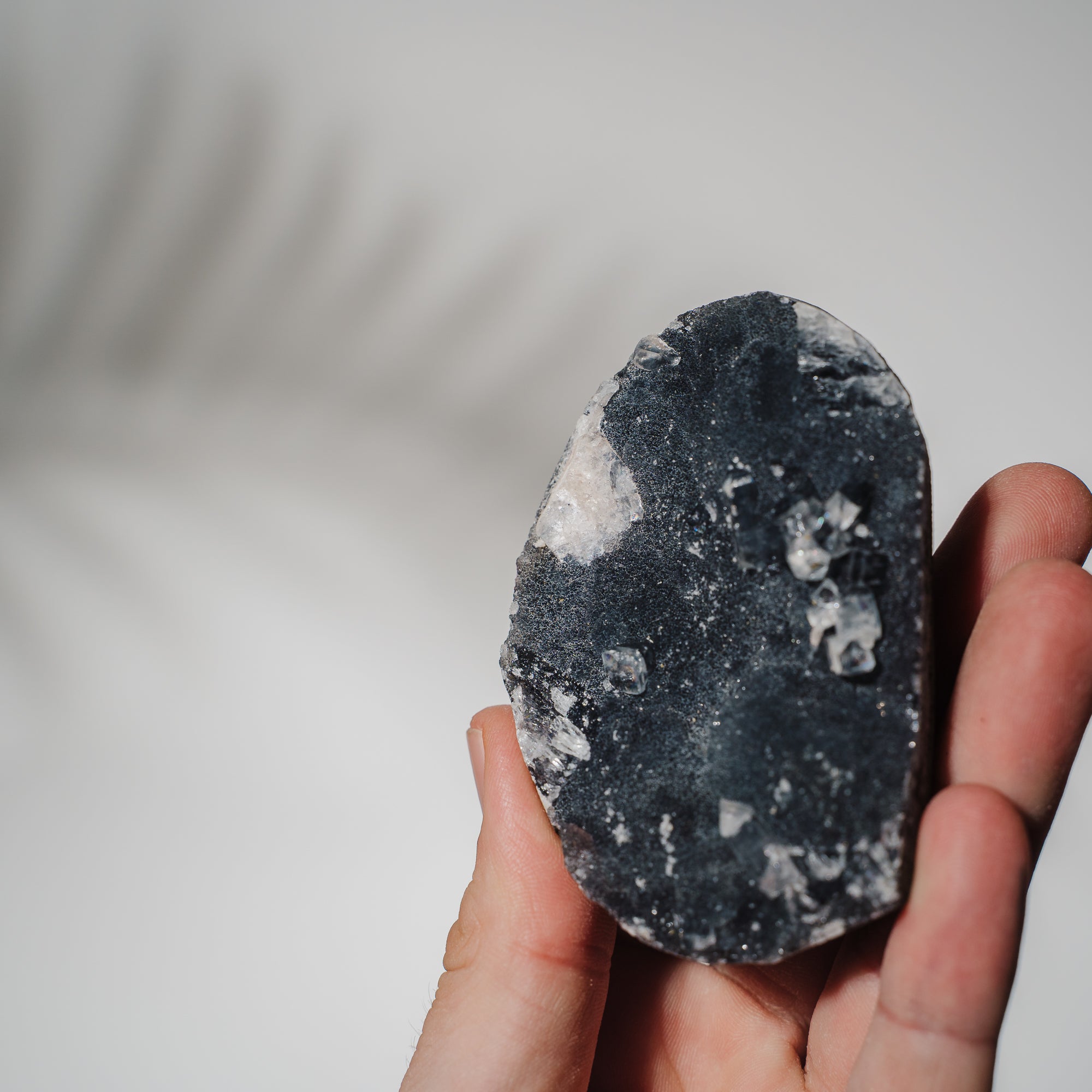 Schwarzes Chalcedon x Apophyllit 53C