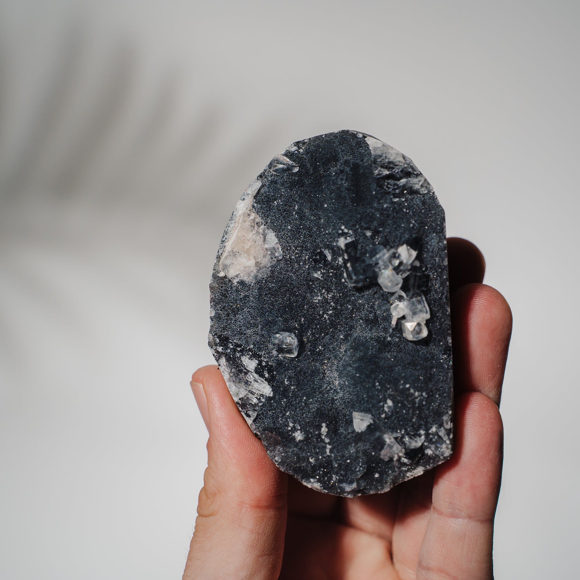 Schwarzes Chalcedon x Apophyllit 53C