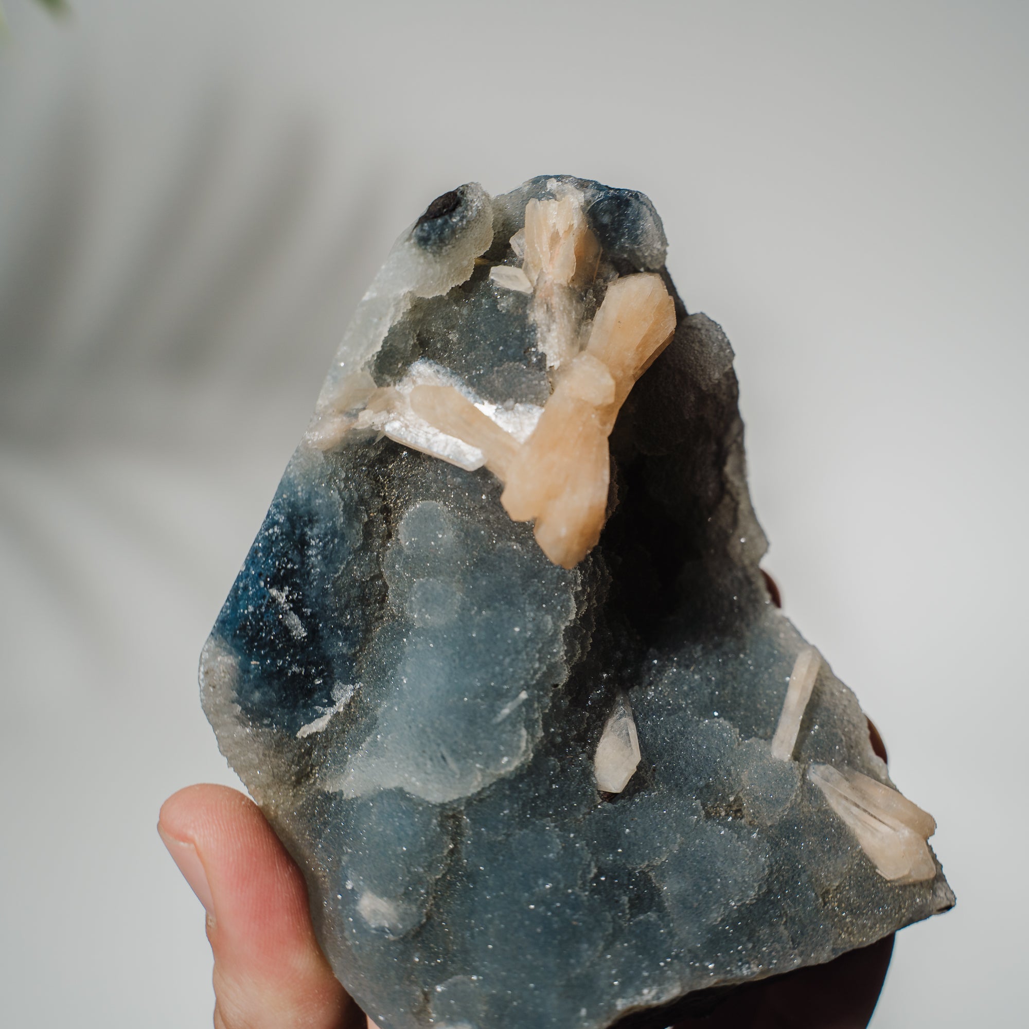 Blauer Chalcedon x Apophyllit Stufe 82BC