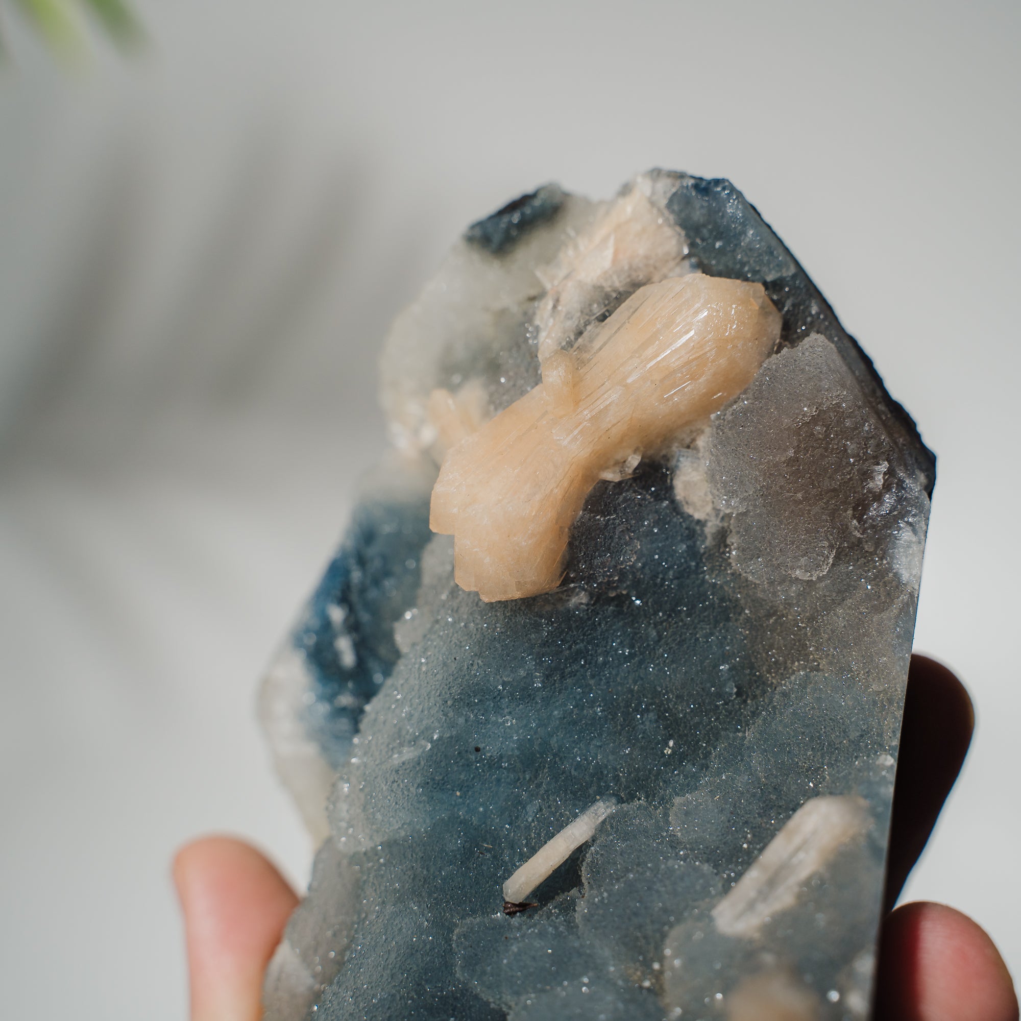 Blauer Chalcedon x Apophyllit Stufe 82BC