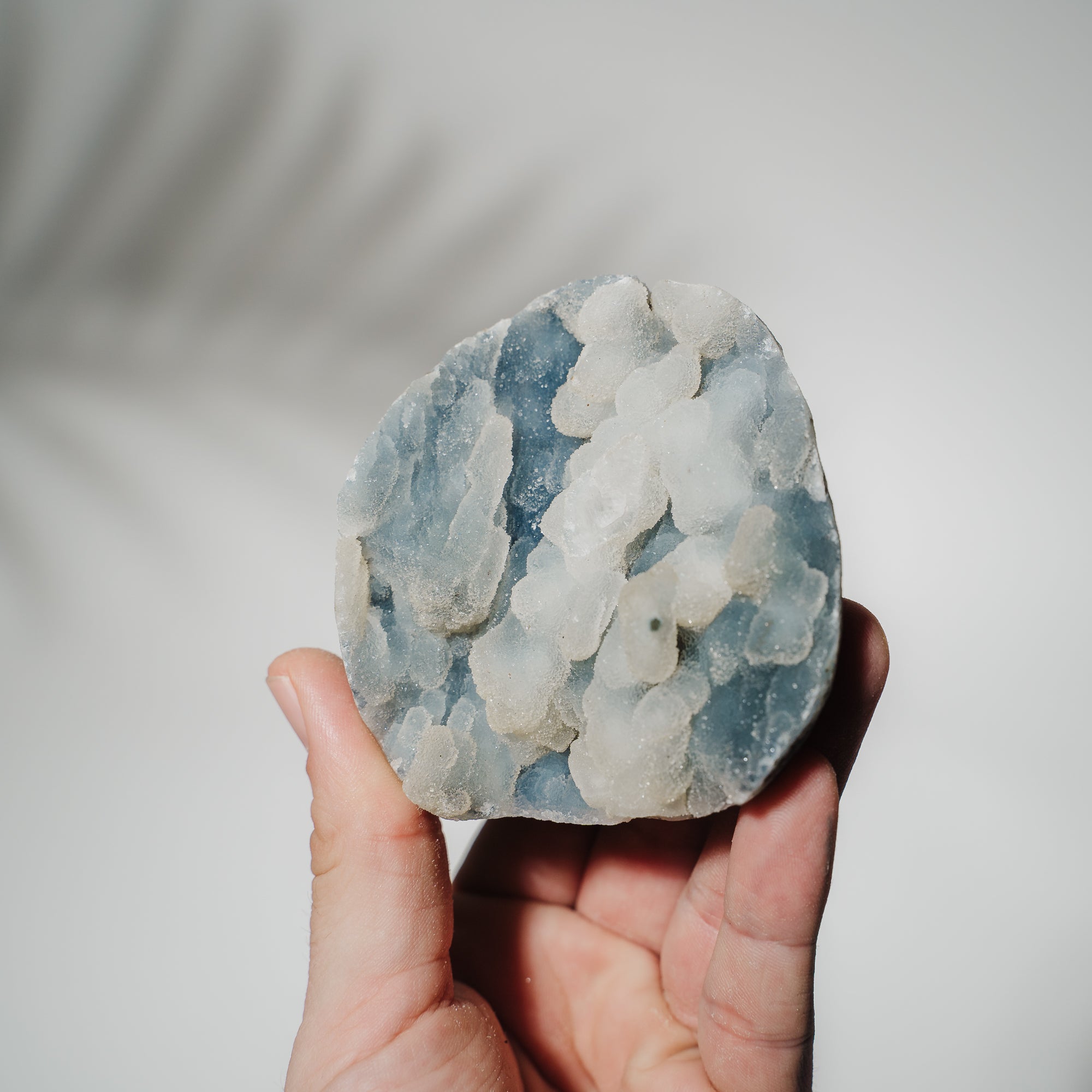 Blauer Chalcedon x Apophyllit Stufe 45BC