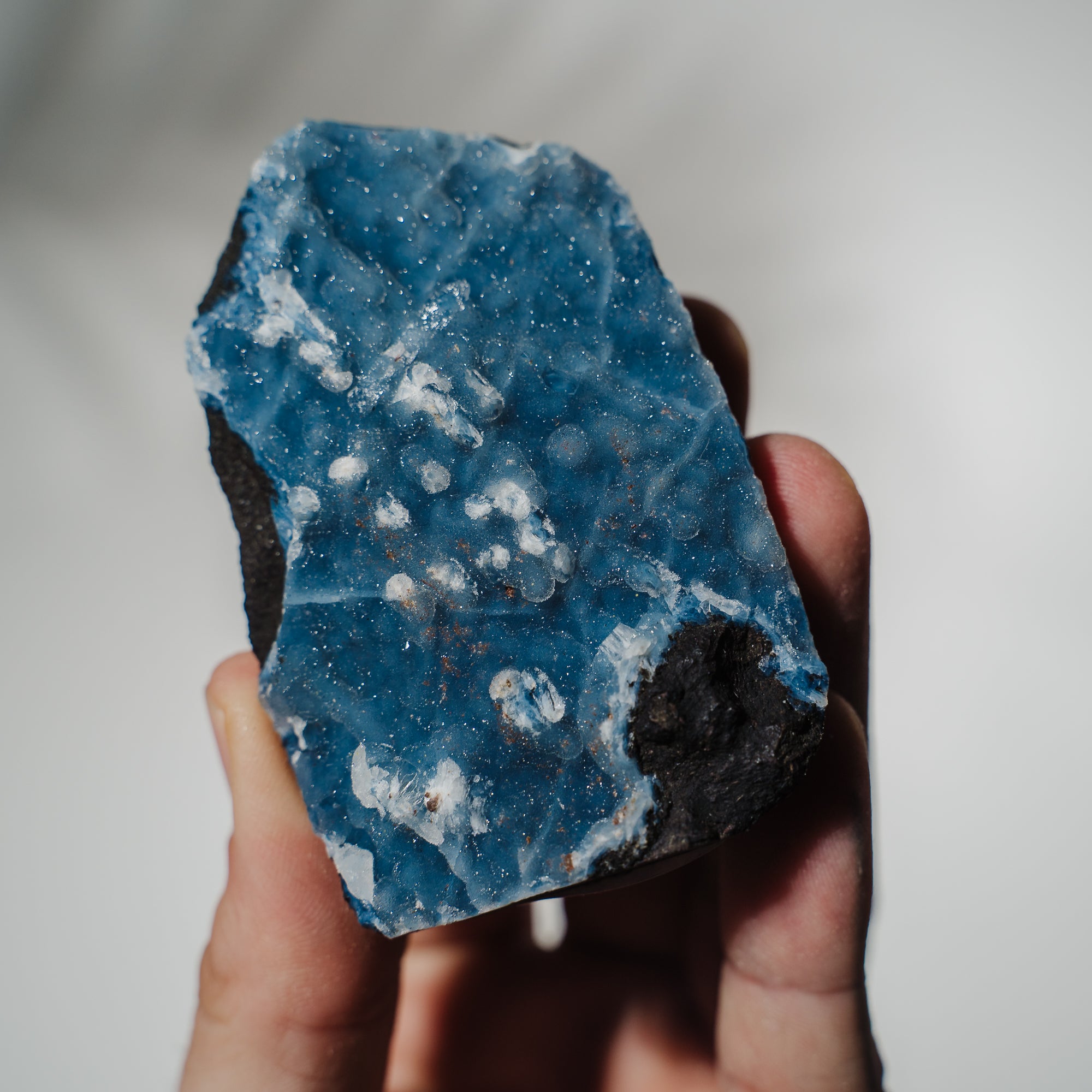 Blauer Chalcedon x Apophyllit Stufe 29BC