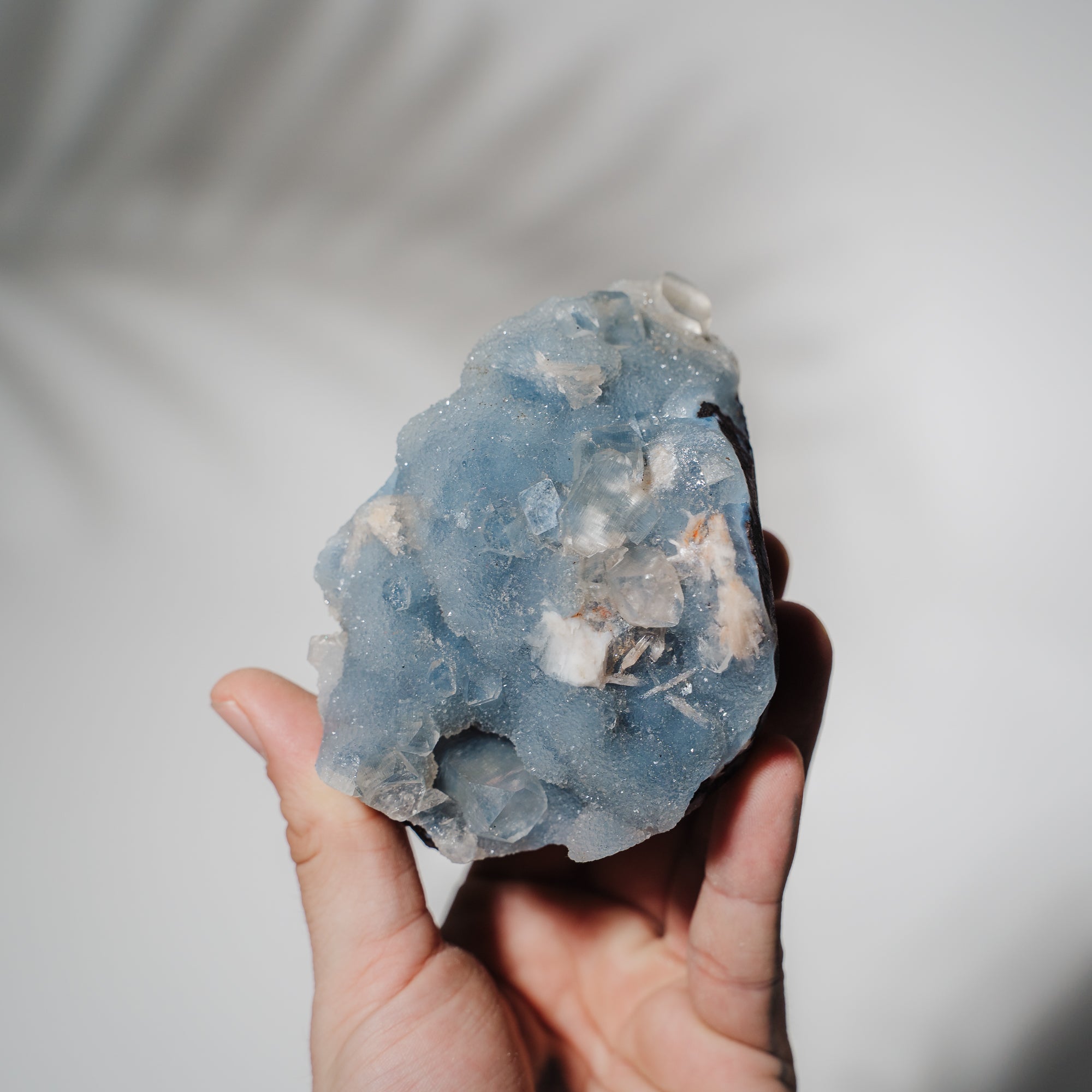 Blauer Chalcedon x Apophyllit Stufe 103BC