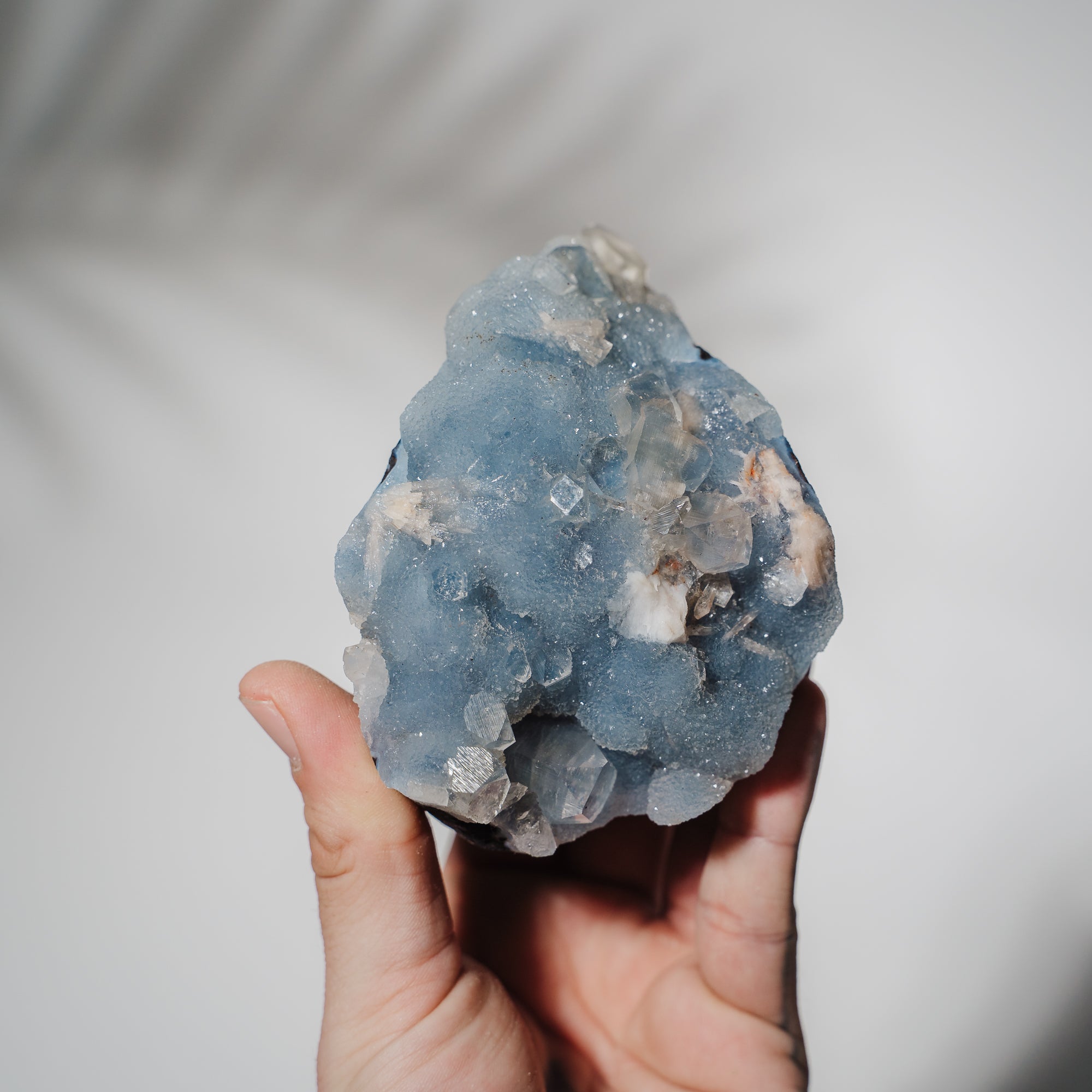 Blauer Chalcedon x Apophyllit Stufe 103BC