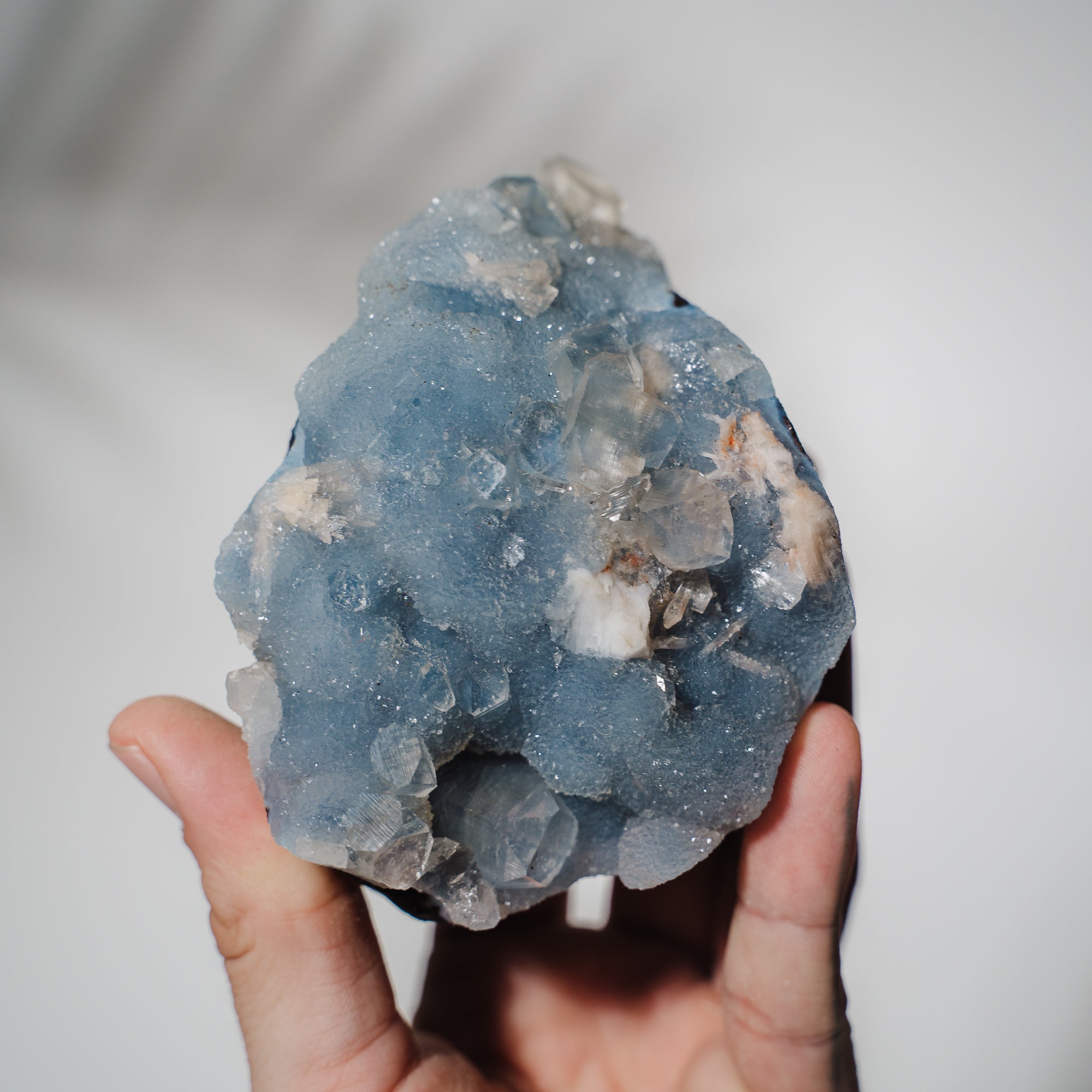 Blauer Chalcedon x Apophyllit Stufe 103BC