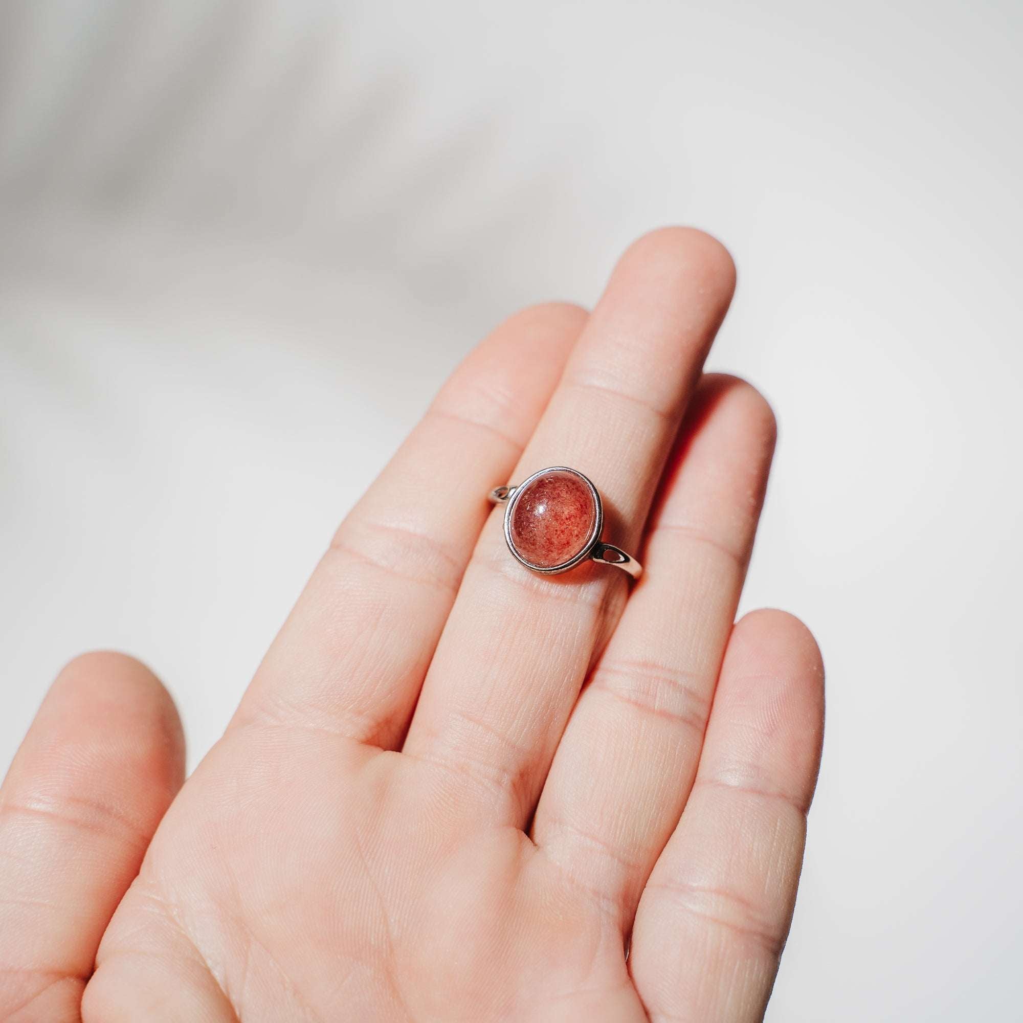 Himbeerquarz (rotes Aventurin) Ring AE30