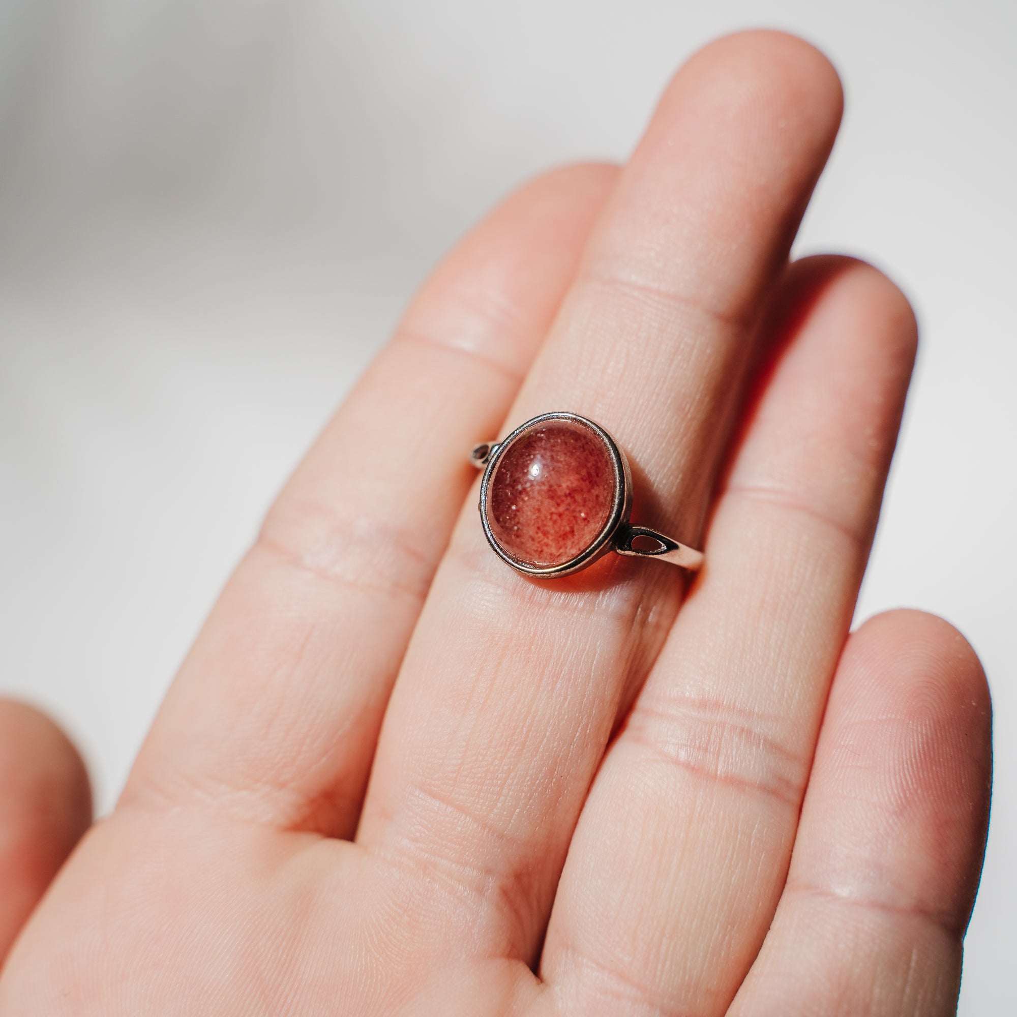 Himbeerquarz (rotes Aventurin) Ring AE30