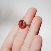 Himbeerquarz (rotes Aventurin) Ring AB30