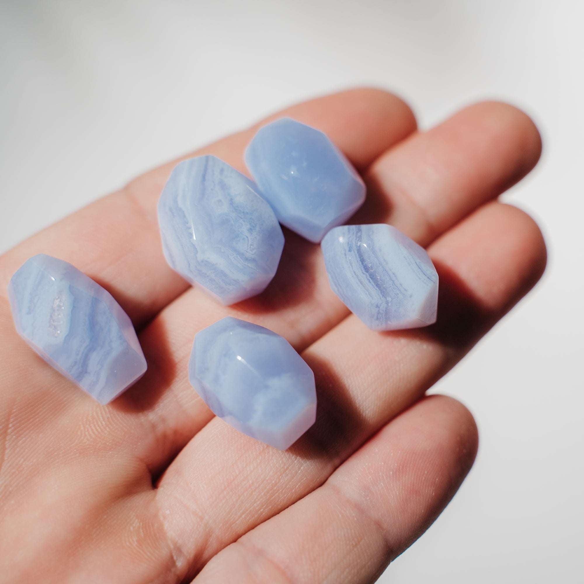 Blaustreifen Achat Freiform mini