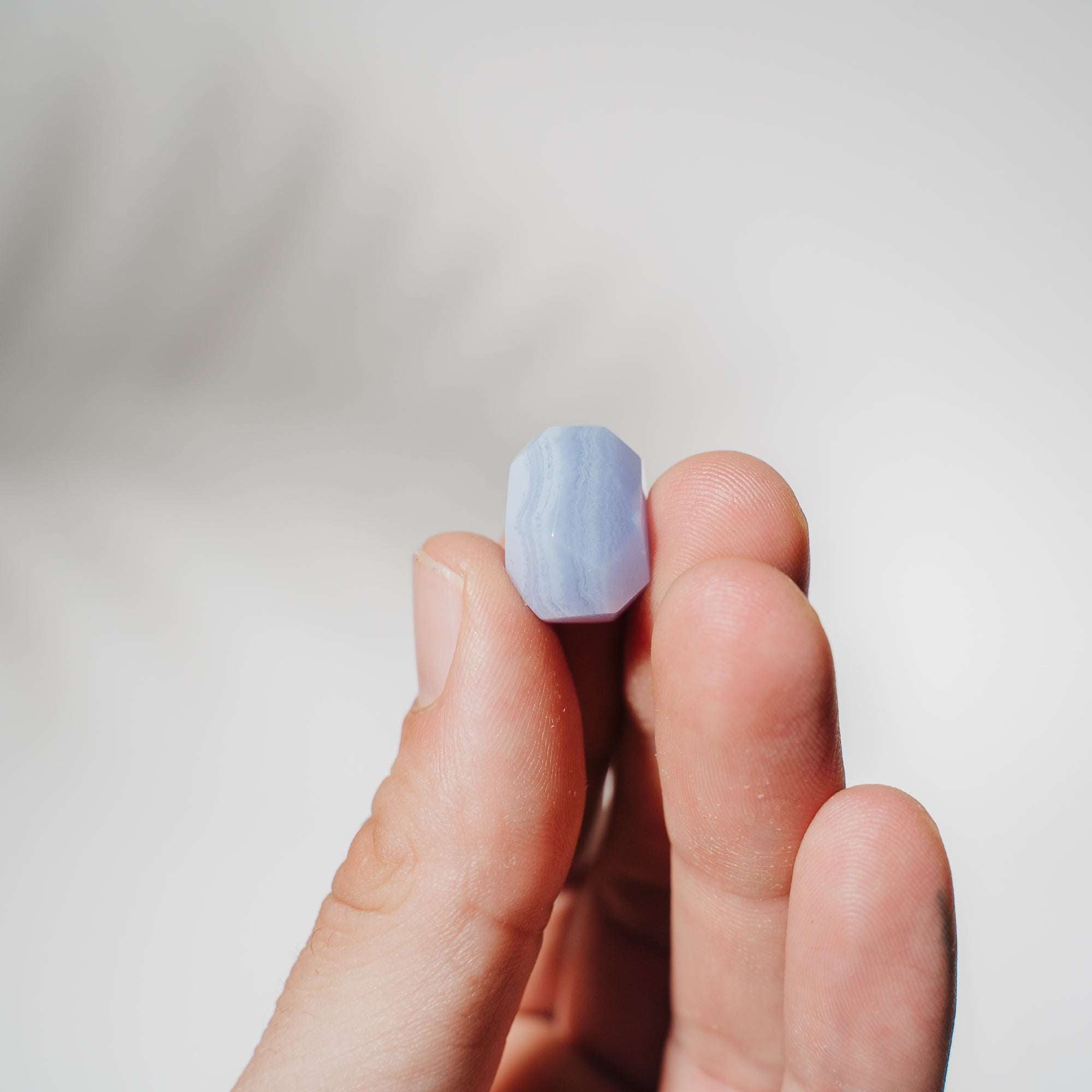 Blaustreifen Achat Freiform mini